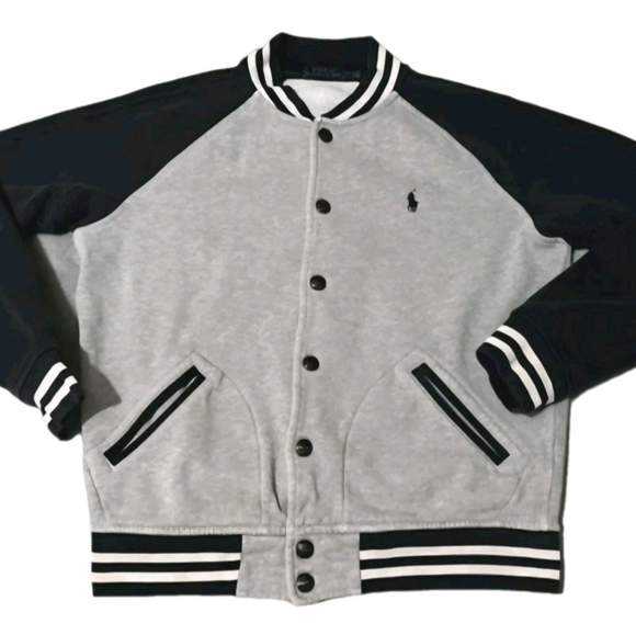 Polo Ralph Lauren Other - Polo by Ralph Lauren Men's Black and Gray Varsity Jacket XL
